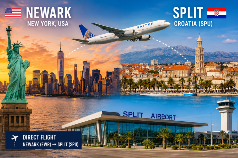 Direct Flights from Newark (New York) to Split, Croatia by United Airlanes – Book Your Private Airport Transfer in Advance